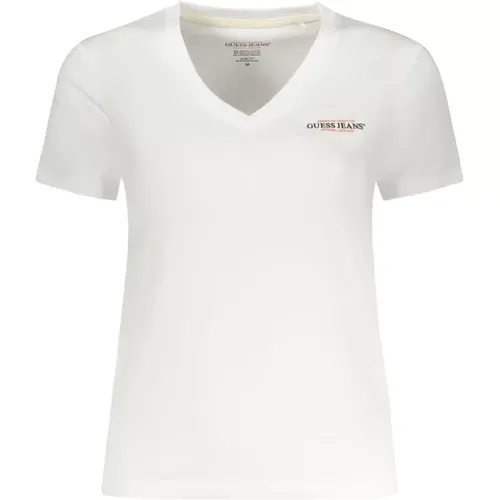 Weiße Baumwolltops & T-Shirt , Damen, Größe: XS - Guess - Modalova