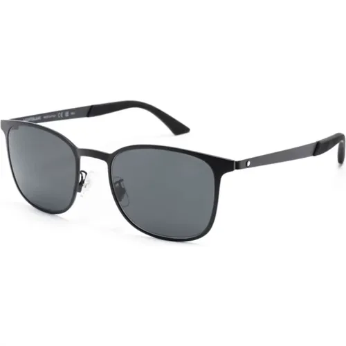 Schwarze Sonnenbrille mit Zubehör , Herren, Größe: 54 MM - Montblanc - Modalova