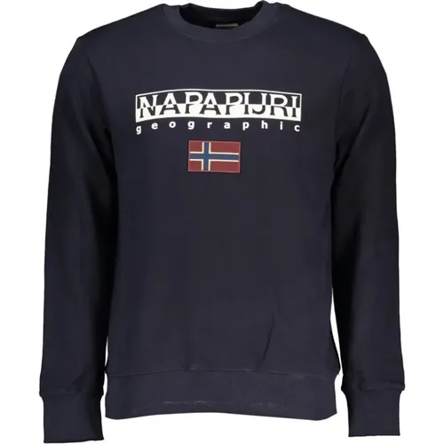 Elegantes Langarm-Sweatshirt mit Rundhalsausschnitt , Herren, Größe: 2XL - Napapijri - Modalova