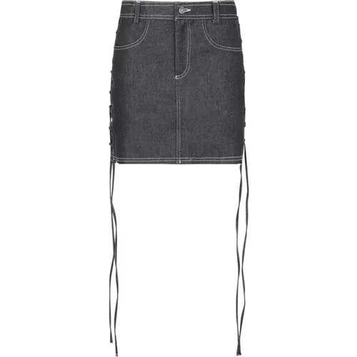 Denim Skirt with Cut Out Details , female, Sizes: S, 2XS, XS - Julfer - Modalova