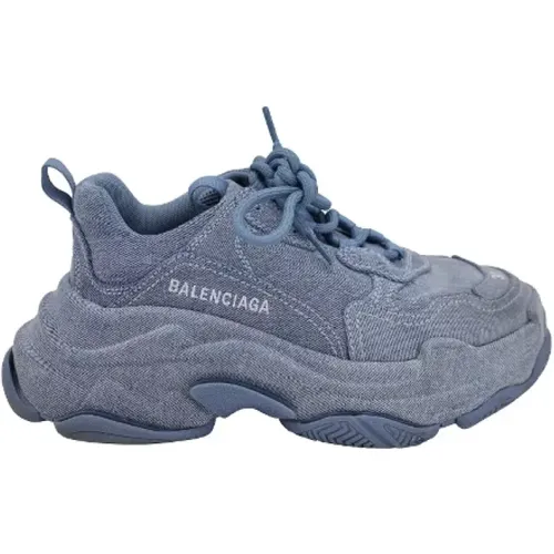 Pre-owned Denim sneakers , female, Sizes: 4 UK - Balenciaga Vintage - Modalova