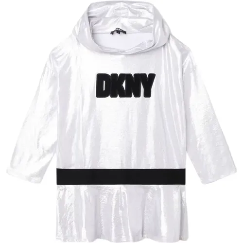 Langarm-Kapuzenkleid mit Logo Dkny - DKNY - Modalova