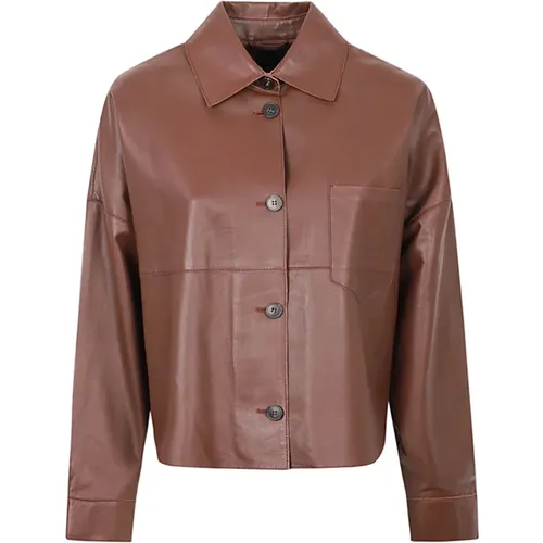 Leather Crop Jacket , female, Sizes: XL - Max Mara Weekend - Modalova
