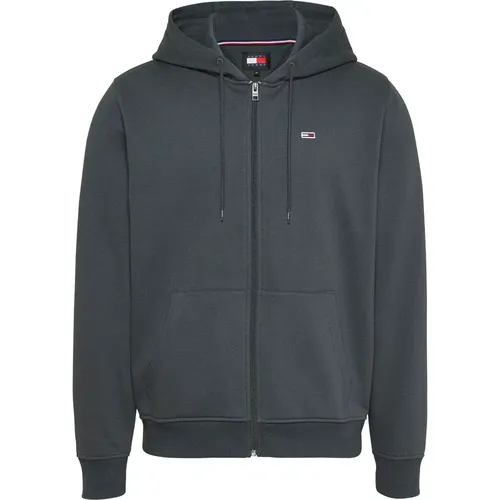 Klassischer Grauer Zip-Sweater , Herren, Größe: L - Tommy Jeans - Modalova