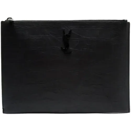 Pre-owned Leather clutches , female, Sizes: ONE SIZE - Yves Saint Laurent Vintage - Modalova