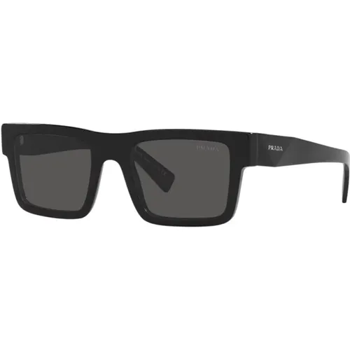 Schwarze Sonnenbrille mit Originalzubehör , Herren, Größe: 52 MM - Prada - Modalova