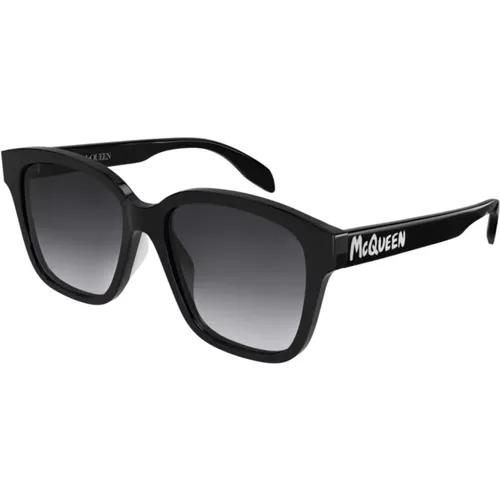 Black/Grey Shaded Sunglasses , female, Sizes: 56 MM - alexander mcqueen - Modalova