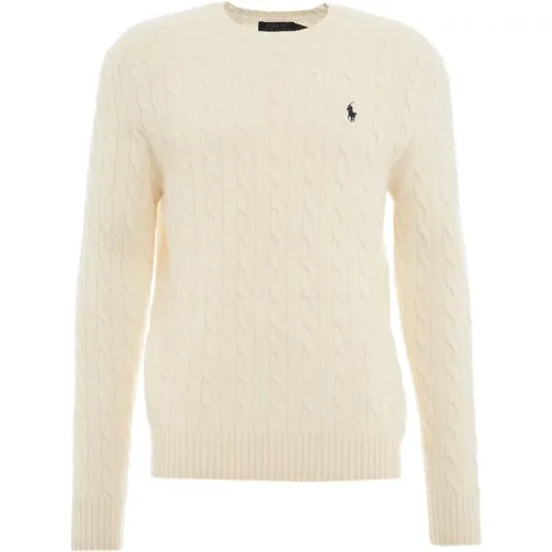 Strickpullover mit Zopfmuster und Logo-Stickerei , Herren, Größe: M - Polo Ralph Lauren - Modalova