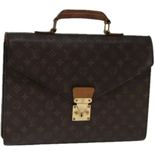 Pre-owned Canvas briefcases , male, Sizes: ONE SIZE - Louis Vuitton Vintage - Modalova