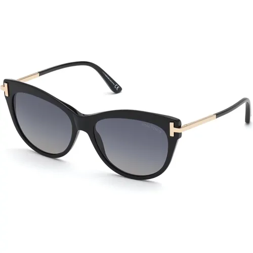 Kira Sonnenbrille Rauch Polarisiertes Goldgestell , Damen, Größe: 56 MM - Tom Ford - Modalova