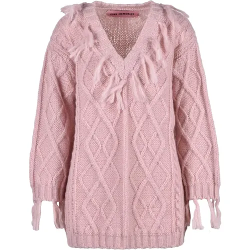 Memories, Weicher Strickpullover , Damen, Größe: S - Pink Memories - Modalova