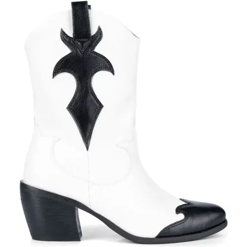 Bicolor Faux Leather Cowboy Boots , female, Sizes: 5 UK, 4 UK - Twinset - Modalova