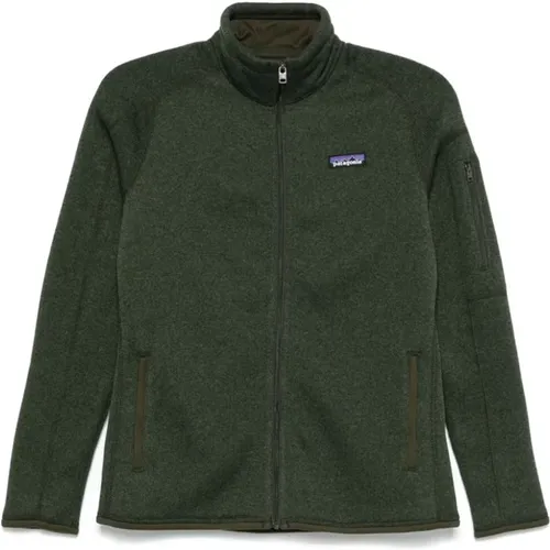 Grüne Sweatshirt-Jacke mit Reißverschluss und Logo , Damen, Größe: XS - Patagonia - Modalova