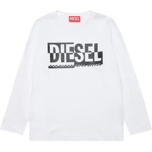 Kontrast Logo Crew-neck Jersey T-shirt - Diesel - Modalova