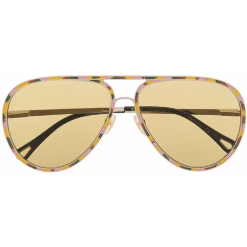 CH0099s 001 Sonnenbrille,Stilvolle Sonnenbrille in Schwarz,Stilvolle Sonnenbrille für modebewusste Frauen,Stilvolle Sonnenbrille in Farbe 003 - Chloé - Modalova