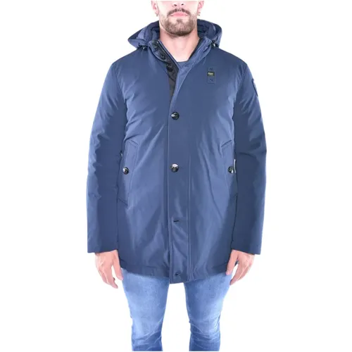 Wasserdichter Mittlerer Trench mit Logo - Blauer - Modalova