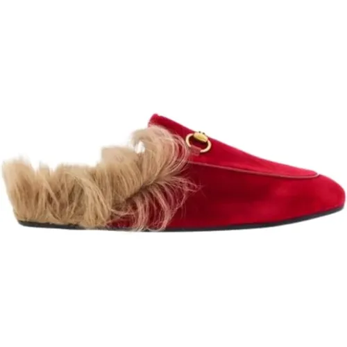 Velvet Princetown Slipper , female, Sizes: 4 UK - Gucci - Modalova