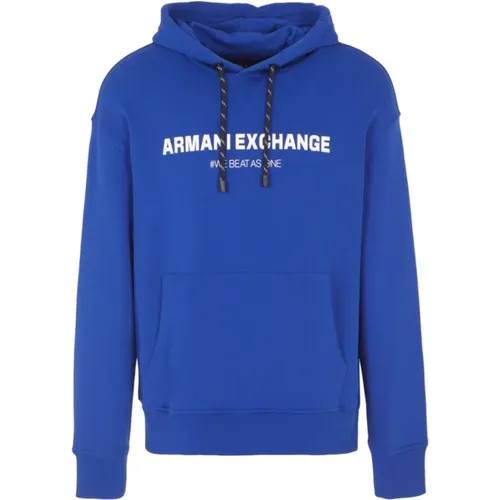 Blaue Kapuzenpullover Aw23 , Herren, Größe: L - Armani Exchange - Modalova