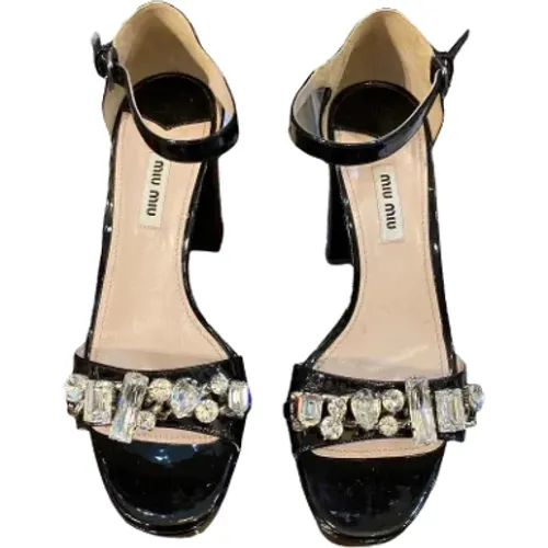 Pre-owned Leder sandals , Damen, Größe: 38 1/2 EU - Miu Miu Pre-owned - Modalova