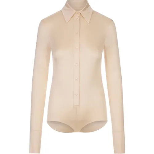 Ivory Slim Fit Shirt , female, Sizes: S, M, XS - SPORTMAX - Modalova
