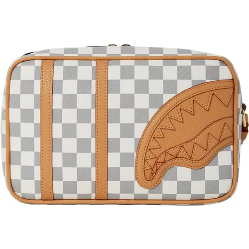 Raceway Cream Toiletry Bag , male, Sizes: ONE SIZE - Sprayground - Modalova