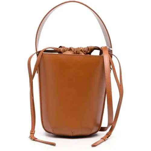 Embroidered Leather Bucket Bag , female, Sizes: ONE SIZE - Chloé - Modalova