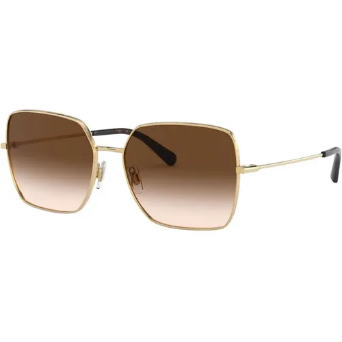 Iconic Sunglasses 02/13 Gold-Brown Gradient , female, Sizes: 57 MM - Dolce & Gabbana - Modalova