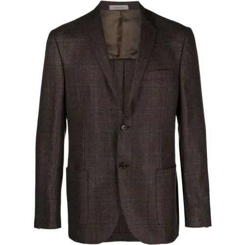 Checked cashmere blazer , male, Sizes: L, 2XL - Corneliani - Modalova