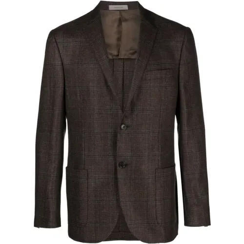 Checked cashmere blazer , male, Sizes: L, 2XL, XL - Corneliani - Modalova