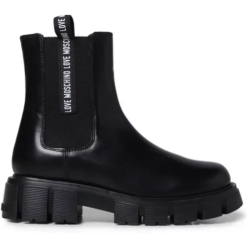 Elegant Leather Chelsea Boots , female, Sizes: 4 UK, 7 UK, 8 UK, 6 UK, 3 UK, 5 UK - Love Moschino - Modalova