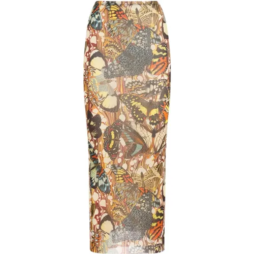 Butterfly Print Mesh Skirt Multicolour , female, Sizes: XS - Jean Paul Gaultier - Modalova