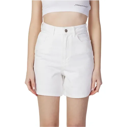 Weiße Baumwoll Damen Shorts , Damen, Größe: L - Hinnominate - Modalova