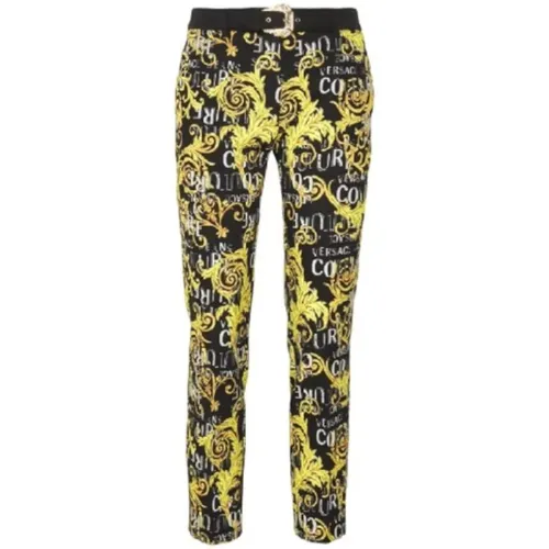 Barockdruck Slim-Fit Damen Hose , Damen, Größe: S - Versace Jeans Couture - Modalova