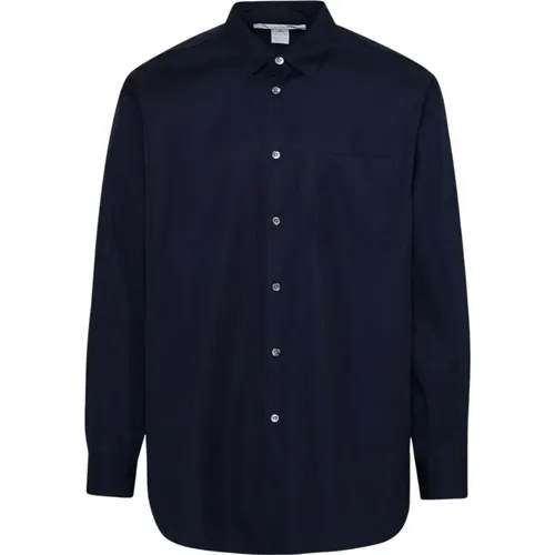 Navy Cotton Shirt , male, Sizes: XL, L - Comme des Garçons - Modalova