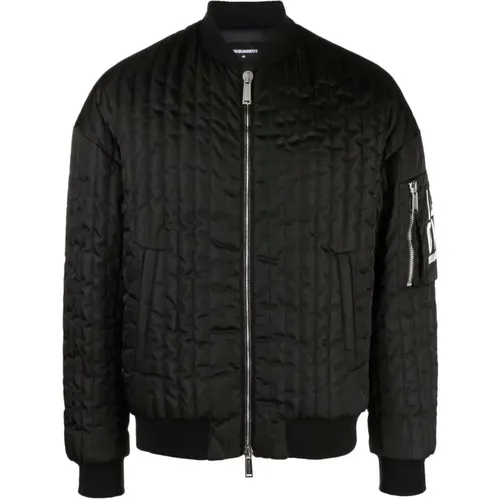 Logo-Patch Bomber Jacket , male, Sizes: S, L - Dsquared2 - Modalova