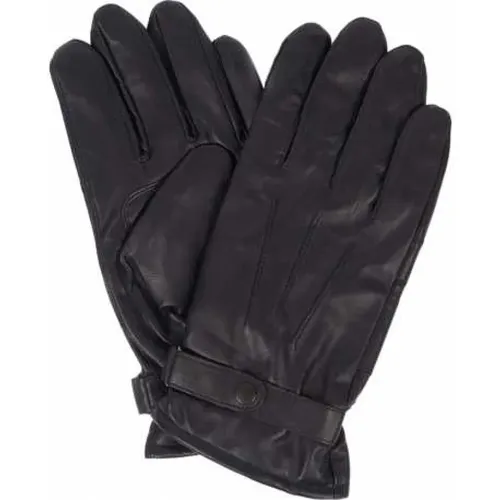 Schwarze Gebrannte Leder Fleece Gefütterte Handschuhe - Barbour - Modalova