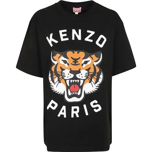 Lucky Tiger Oversize T-shirt , female, Sizes: XL, XS, S - Kenzo - Modalova