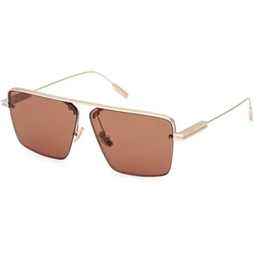 Gold Roviex Sunglasses Ez0245 32J , unisex, Sizes: 61 MM - Ermenegildo Zegna - Modalova