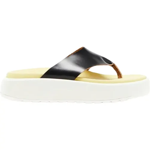 Leather Platform Thong Sandals , female, Sizes: 8 UK, 3 UK, 6 UK, 7 UK - Plan C - Modalova