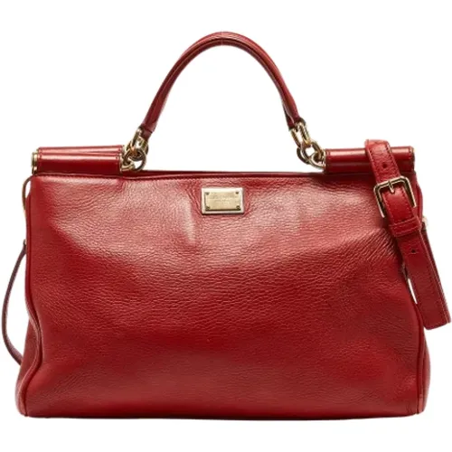Pre-owned Leather totes , female, Sizes: ONE SIZE - Dolce & Gabbana Pre-owned - Modalova
