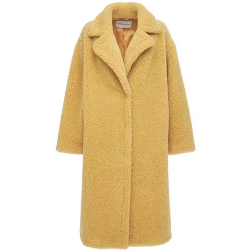 Oversized Faux Fur Teddy Coat , Damen, Größe: L - Stand Studio - Modalova