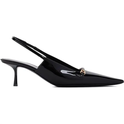 Patent Leather Slingback Pumps , female, Sizes: 3 1/2 UK, 4 1/2 UK, 5 UK, 6 UK - Saint Laurent - Modalova