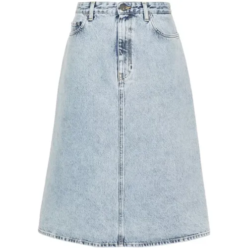 Denim Midi Skirt , female, Sizes: S, XS, M - TotêMe - Modalova