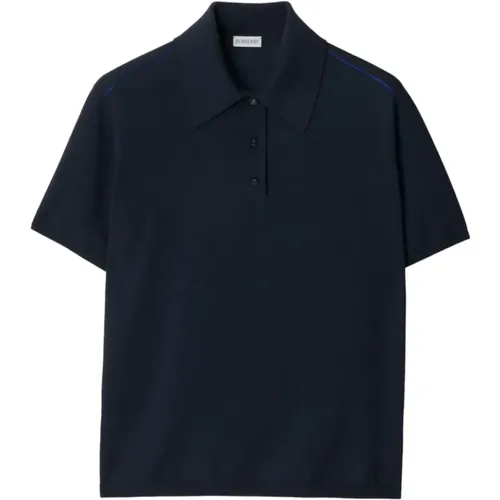 Polo Shirt Kurzarm Dunkelblau , Herren, Größe: L - Burberry - Modalova