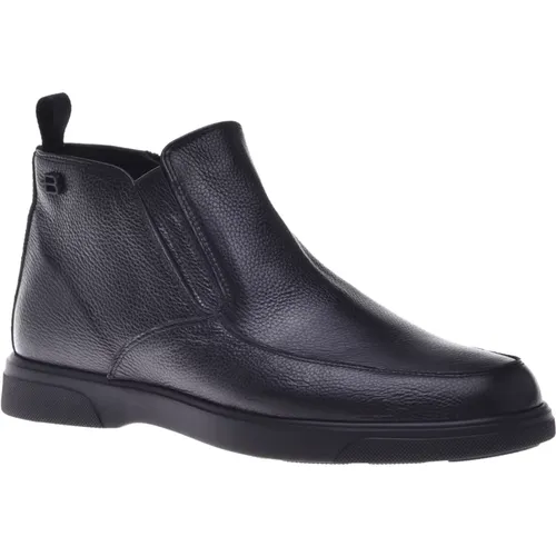 Ankle boots in tumbled leather , male, Sizes: 8 UK, 10 UK, 6 UK, 7 UK, 9 UK, 11 UK, 12 UK - Baldinini - Modalova