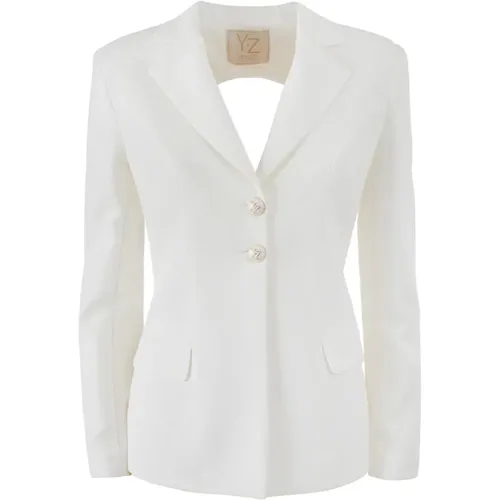 Weiße Blazer Jacke Set Damen , Damen, Größe: S - YES ZEE - Modalova