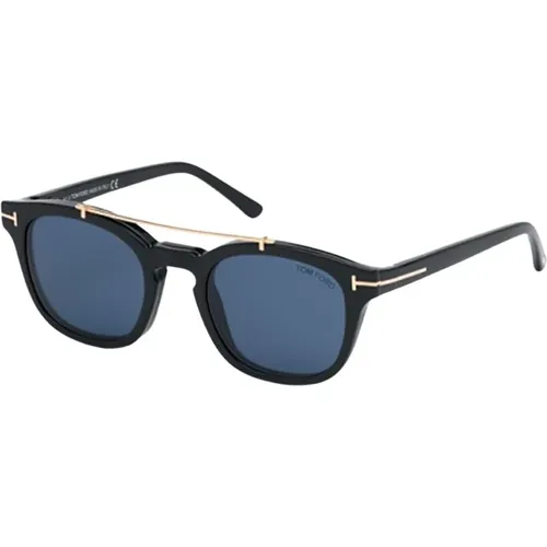 Clip-On Sunglasses Ft5532-B-01V Shiny , unisex, Sizes: 49 MM - Tom Ford - Modalova