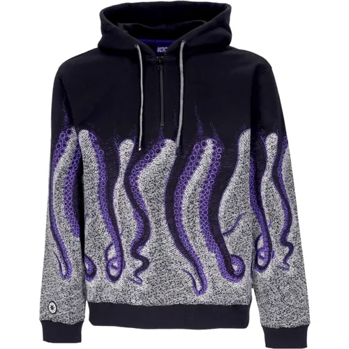 Everywhere Zipper Hoodie Black , male, Sizes: S, XL, L - Octopus - Modalova