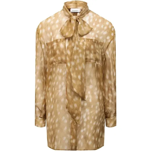 Silk Shirt , female, Sizes: M - Burberry - Modalova
