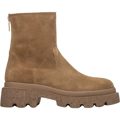 Damen Braune Veloursleder Stiefeletten für den Winter Er00113955 , Damen, Größe: 36 EU - Estro - Modalova